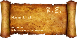 Wurm Erik névjegykártya